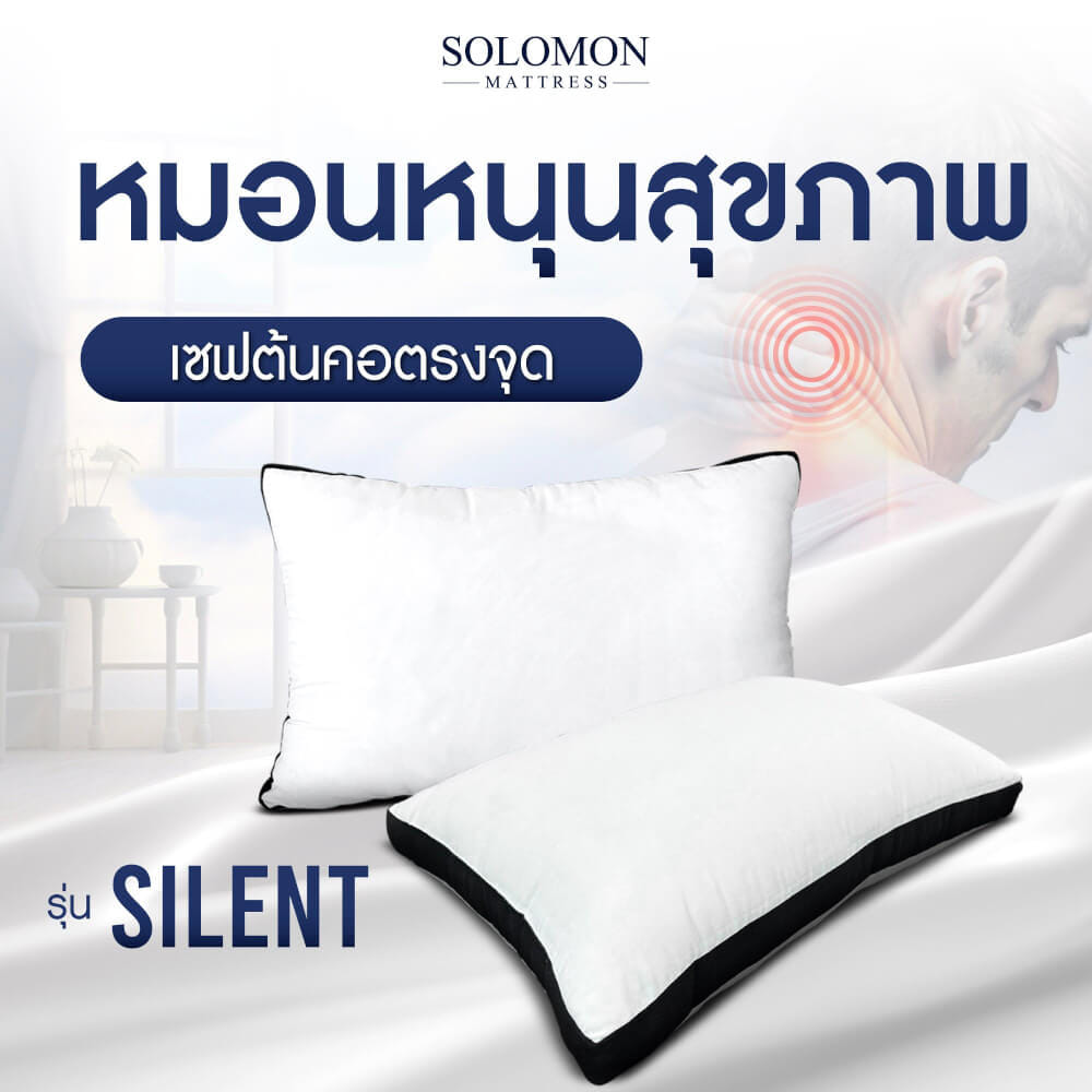 หมอนหนุนสุขภาพ SIZE S SOLOMON ใย 1,200 คุณภาพพรีเมียม รุ่น SILENT_1
